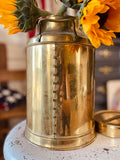 Brass cream can with lid