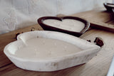 Large Heart shaped wooden bowls