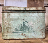Vintage Teal Chippy Breadbox