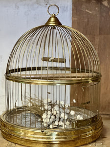 Vintage Leon Mfg Hanging Brass Bird Cage 1900's